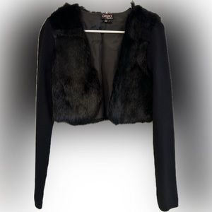 Short black faux jacket size L